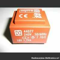 TR44077 Trasformatore Alimentazione 18 Volt 1,2 VA Componenti elettronici