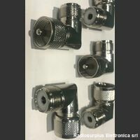 kitplmplf5 Connettore Adattatore ad angolo  Da  UHF PL259 a  UHF SO239  Kit 5 pezzi Componenti elettronici