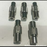 kitfrcaf5 Connettore Adattatore F - RCA  Adattatore da F femmina a RCA femmina  Kit 5 pezzi Componenti elettronici