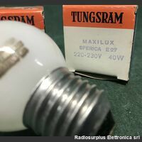 MaxLuxSfer E27-40W Maxilux Sferica  E 27 TUNGSRAM  Lampada ad incandescenza 220-230 Volt 40 Watt Componenti elettronici