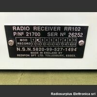 RR102 REDIFON RR102   Ricevitore in Am da 150 Khz a 30 Mhz in  6 bande  e in FM da 88-108 Mhz, uscita audio B.F.mono/stereo Apparati radio
