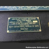 CW-46051A Aircraft Radio Receiver  CW-46051A  parte del complesso RU-17 Aircraft Radio Equipment del 1941 Apparati radio