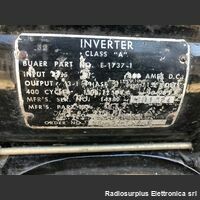 BAUER E-1737-1 BAUER E-1737-1  Inverter aeronautico 400 Hz DC to AC Potenza 1500 VA Accessori per apparati radio Militari