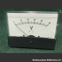 V50f.s. Voltmetro  50 Volt f.s.   cm 8 X 6 a pannello Accessori per apparati radio Civili