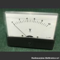 V10f.s. Voltmetro  10 Volt f.s.   cm 6 X 4,5 a pannello Componenti elettronici