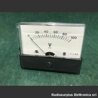 V100f.s. Voltmetro  100Volt f.s.   cm 6 X 4,5 a pannello Componenti elettronici