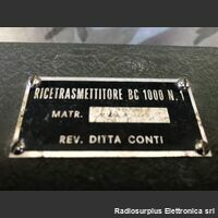 BC-1000 n.1 BC-1000 n.1  Ricetrasmettitore in sintonia continua da 40 a 48 Mhz in FM.  Originale, revisionato ditta Conti non manomesso, in ottimo stato. Apparati radio