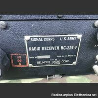 BC-224-F BC-224-F Signal Corps  Ricevitore Aeronautico AM/CW/MCW da 200-500 Khz e da 1,5 a 18  Mhz in 6 bande. Apparati radio