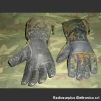GuantiInver Guanti imbottiti in pelle nera e stoffa goretex mimetica -Foresta Europea Militaria