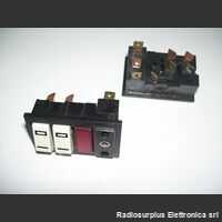 375-52-50-80 Doppio interuttore + presa + spia luminosa 10A 250Volt mis. 50x30 Materiale elettrico