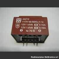 TR44213 Trasformatore Alimentazione 12 + 12 Volt 1,6VA Trasformatori e Filtri Rete
