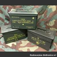 Cassetta lamiera 5,56 mm Cassetta portamunizioni in lamiera 5,56 mm. Mis. cm 28x14x18 -usata Militaria