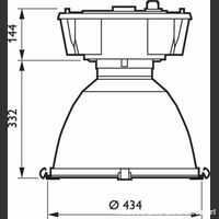 Cabana BY150P Philips Cabana – Lampada Industriale Cabana BY150P 1 x HPI-P250/400W-BU AUX IC Materiale elettrico
