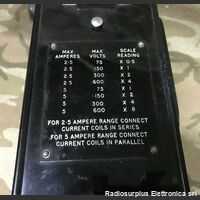 CROMPTON PARKINSON Wattmeter  D.C. - A.C.  CROMPTON PARKINSON  Wattmetro 0-5 A   0-600 Volt Accessori per apparati radio Militari