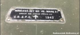 WS NO.48 WIRELESS SET NO.48 MARK I  Ricetrasmettitore spalleggiabile del 1942 WW2  Freq. 6 - 9 Mhz in AM e CW Apparati radio