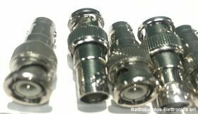 kitbnc10 Adattatore R.F.  -Spina BNC  Presa BNC  Kit 10 pezzi -salvaconnettore Componenti elettronici