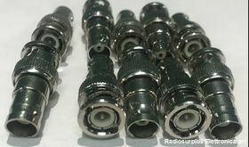 kitbnc10 Adattatore R.F.  -Spina BNC  Presa BNC  Kit 10 pezzi -salvaconnettore Componenti elettronici
