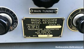 AR 8506-B Ricevitore Navale  AR 8506-B  Ricevitore U.S. Navy da 85 - 550 Khz e da 1,9 - 25 Mhz in 5 bande. Apparati radio