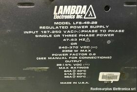 LFS-49-28 Regulated Power Control  LAMBDA mod. LFS-49-28  Alimentatore 28Volt 64A Strumenti