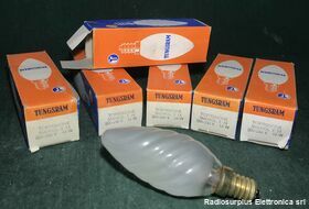 TortSme E14-15W Tortiglione Smerigliata E 14 TUNGSRAM  Lampada ad incandescenza 220-230 Volt 15 Watt Componenti elettronici