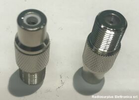 kitfrcaf5 Connettore Adattatore F - RCA  Adattatore da F femmina a RCA femmina  Kit 5 pezzi Componenti elettronici