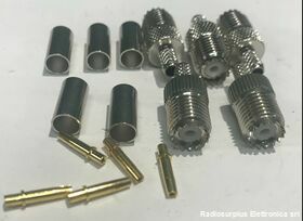 kitfpann5 Connettore coassiale tipo F  Connettore coassiale tipo F a crimpare  Kit 5 pezzi Componenti elettronici