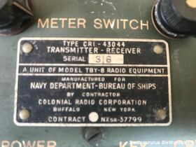 CRI-43044  TBY-8 type CRI-43044  Ricetrasmettitore coloniale della marina militare statunitense 28 - 80  Mhz in AM Apparati radio