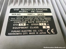 FM-8500 FURUNO FM-8500   Ricetrasmettitore nautico in VHF con DCS integrato. Apparati radio