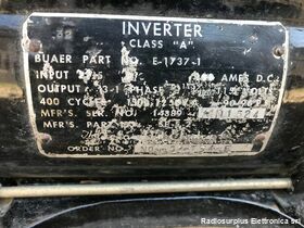 BAUER E-1737-1 BAUER E-1737-1  Inverter aeronautico 400 Hz DC to AC Potenza 1500 VA Accessori per apparati radio Militari
