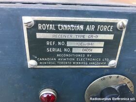 GR-9 Royal Canadian Air Force type GR-9  Ricevitore Aeronautico con modulo sintonia da 7 a 14,4 Mhz Apparati radio