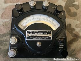 I-50 I-50  Voltmetro-Amperometro tascabile 3 portate in C.C.  3/15/150 Volt f.s. / 3-15-30 Amper f.s. Accessori per apparati radio Militari