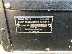 BC-696-A BC-696-A (T-19/ARC-5)  Trasmettitore  Aeronautico  U.S. Army  Frequenza da 3 a 4 Mhz Apparati radio militari