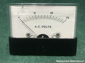 AC1560f.s. Voltmetro  150 Volt f.s.   cm 6 X 4,5 a pannello Componenti elettronici