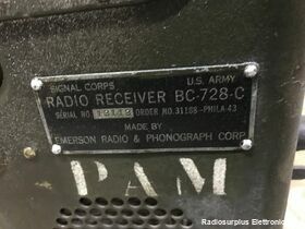 BC-728-C BC-728-C  Ricevitore U.S. Army da 2 a 6 Mhz preselezionabile su 4 canali in AM Apparati radio