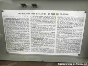 TS-822/U TS-822/U  Test set per la prova e l'allineamento  dei ricetrasmettitori SCR-536/BC-611 e BC-721 Accessori per apparati radio Militari
