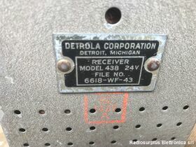 DETROLA 438 DETROLA model 438 (BC-1206A)  Ricevitore Aeronautico  U.S. Army per ascolto  radiofari nella banda da 200 a 400 Khz Apparati radio