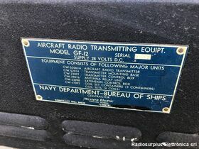 CW-52063A Aircraft Radio Transmitter  type CW-52063A mod. GF-12  Trasmettitore HF aeronautico Apparati radio
