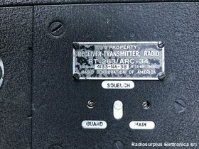 RT-263/ARC-34 RT-263/ARC-34  Ricetrasmettitore aeronautico in UHF da 225 a 399,9 Mhz in AM Apparati radio