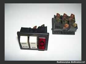 COD375-52-50-100 Doppo interuttore + interuttore luminoso 10A 250Volt mis. 35x25 Materiale elettrico