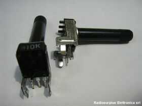 PT10KMINI Potenziometro miniatura 10 KoHm. Perno 27 x 6 da C.S. Resistenze e Potenziometri