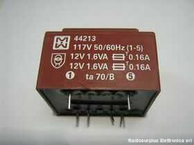 TR44213 Trasformatore Alimentazione 12 + 12 Volt 1,6VA Trasformatori e Filtri Rete