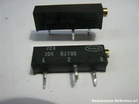 TRIM10K Trimmer Multigiri 10 KoHm. Fiss. 13mm. A saldare Resistenze e Potenziometri