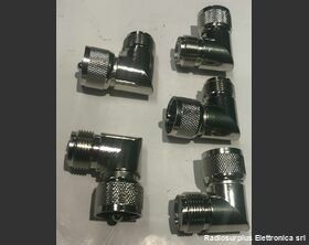 kitplmplf5 Connettore Adattatore ad angolo  Da  UHF PL259 a  UHF SO239  Kit 5 pezzi Componenti elettronici