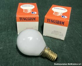 MaxLux E1425W Maxilux Sferica E 14 TUNGSRAM  Lampada ad incandescenza 220-230 Volt 25 Watt Componenti elettronici