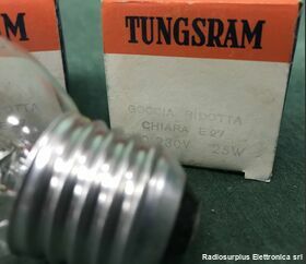 GocRidChia E27-15W Goccia Ridotta Chiara E 27 TUNGSRAM  Lampada ad incandescenza 220-230 Volt 15 Watt Componenti elettronici