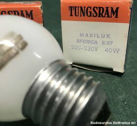 MaxLuxSfer E27-40W Maxilux Sferica  E 27 TUNGSRAM  Lampada ad incandescenza 220-230 Volt 40 Watt Componenti elettronici