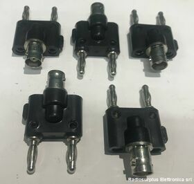 kitbanbnc5 Connettore Adattatore Spina - BNC  Adattatore da Spina Banana a presa BNC  Kit 5 pezzi Componenti elettronici