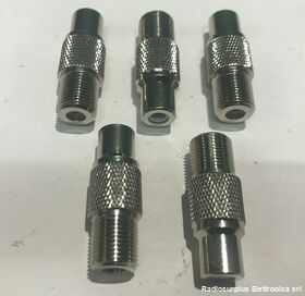 kitfrcaf5 Connettore Adattatore F - RCA  Adattatore da F femmina a RCA femmina  Kit 5 pezzi Componenti elettronici