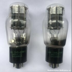 6B4 G Coppia Valvole  6B4 G  Triodo finale di potenza SYLVANIA Valvole