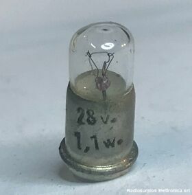 MINIAERONAUTICA lotto 5 pezzi Lampada miniatura ad Incandescenza  MINIAERONAUTICA  28Volt 1,1Watt Componenti elettronici